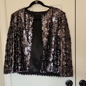 Zara Black and White Sequin Jacket